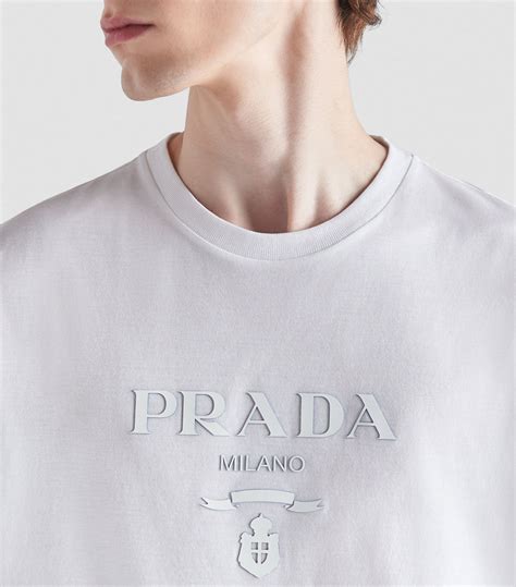 prada men's white t shirt|prada t shirt men price.